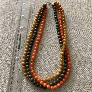 Vintage 90s tri-coloured necklace — autumn tones.